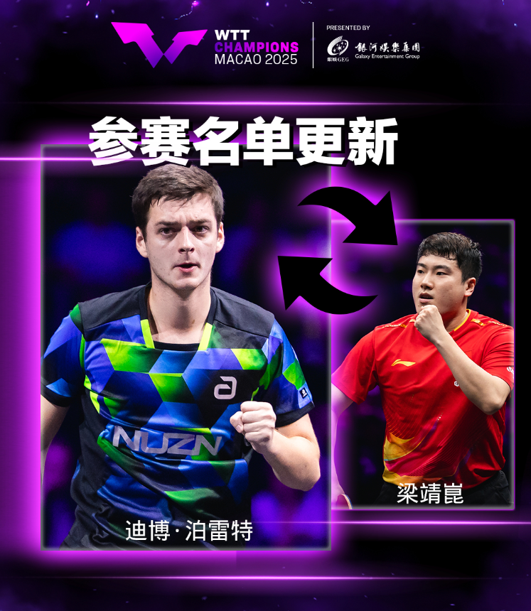 突发！梁靖崑退出WTT澳门冠军赛，争冠压力给到林诗栋和王楚钦